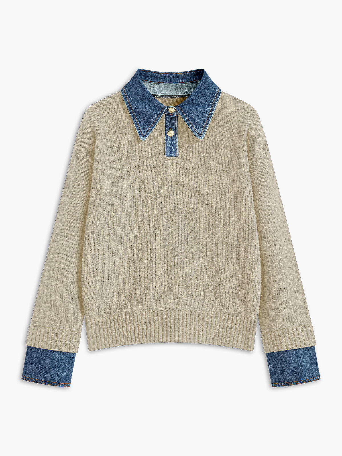 Sweter 2 w 1 z kołnierzykiem panelowym