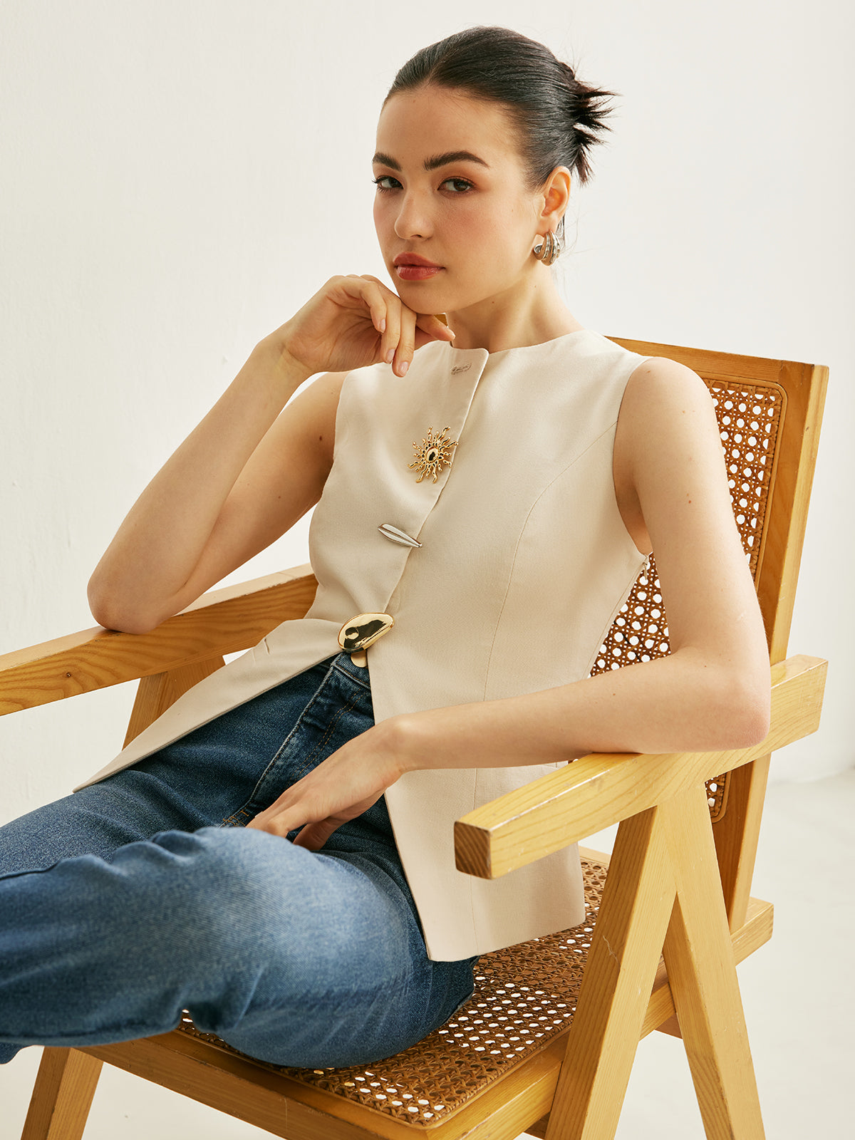 Freya Metal Detail Ripped Top