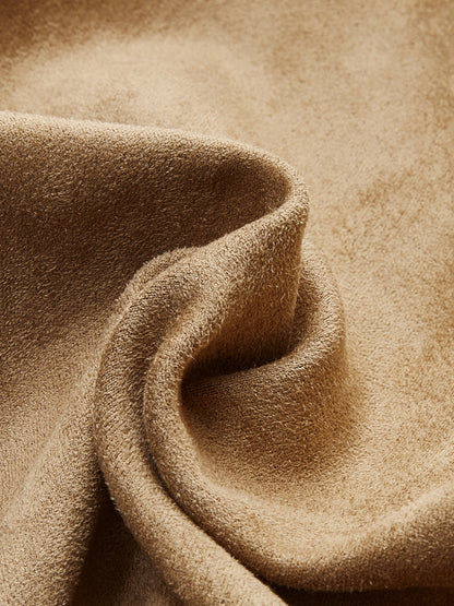 Süet Yumuşak Düğmeli Yaka Ceket