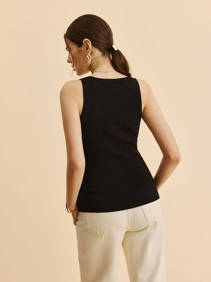 Kamizelka z dzianiny dzielonej krojonej w sałatę