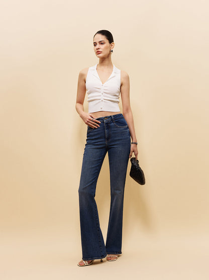 Kolsuz Önü Düğmeli Kırpılmış Kazak Üst Yelek