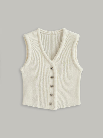 Sweter-kamizelka zapinany z przodu na guziki