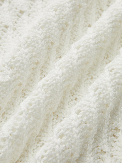 Kesik Detaylı Şeffaf Örgü Pareo