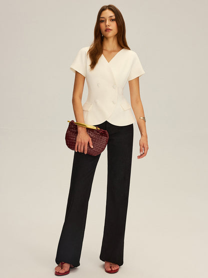 Çift Sıralı Kısa Kollu Blazer