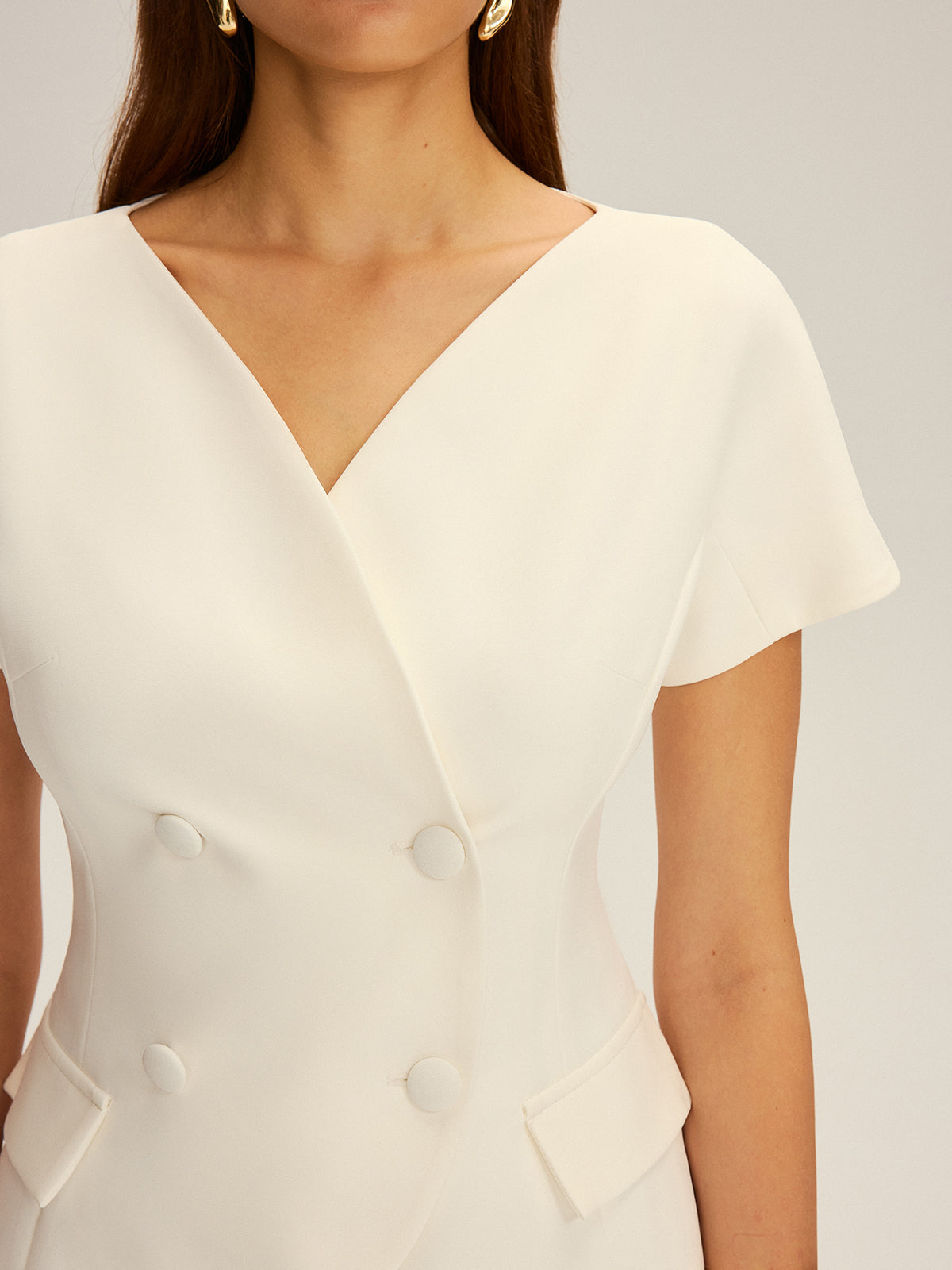 Çift Sıralı Kısa Kollu Blazer