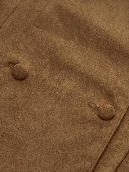 Nerida Camel Süet Kısa Trençkot