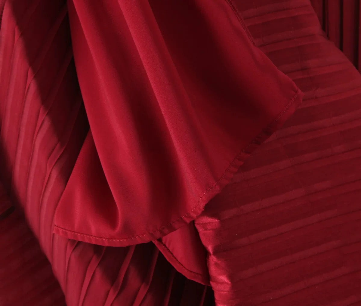 Céleste Pileli Bustier Maxi Elbise - Bordo