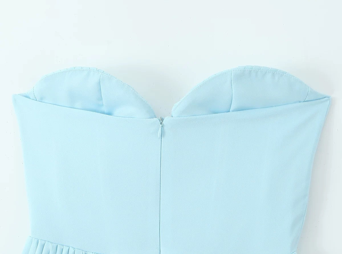 Sukienka maxi Celeste z plisowanym gorsetem