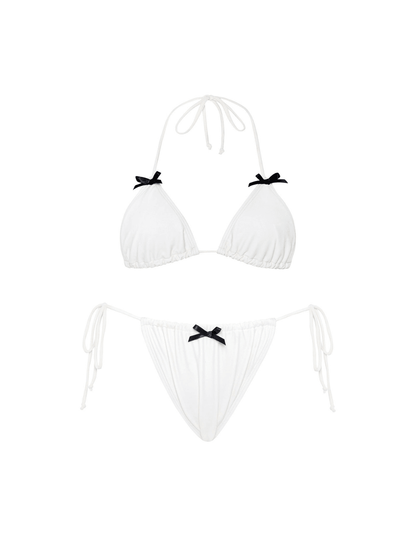 Brako Fiyonklu Bikini İkili Beyaz Set
