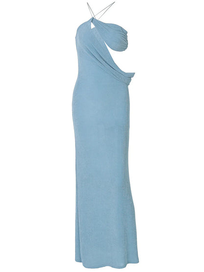 Celeste Kesimli Halter Maxi Elbise