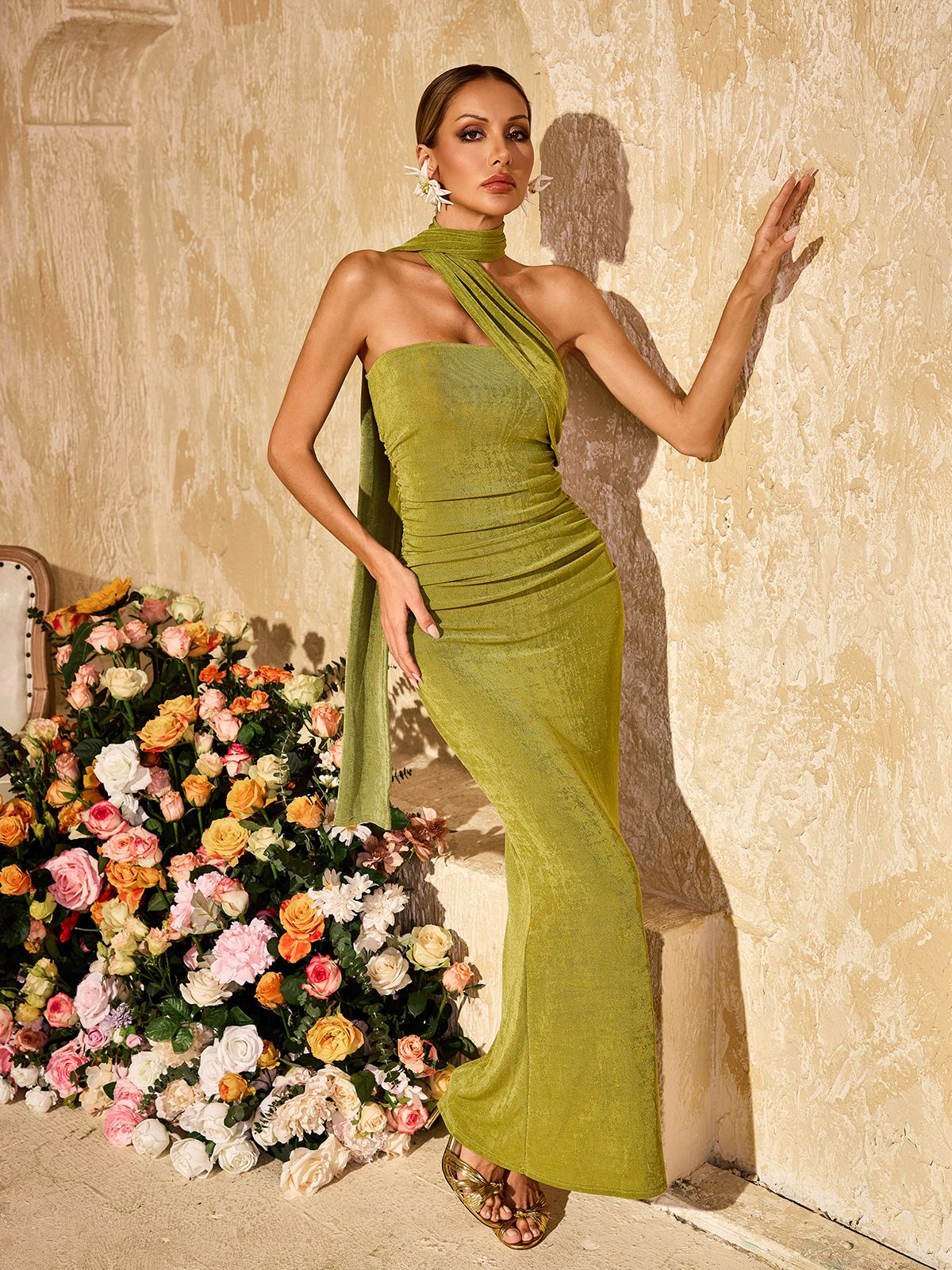 Sirena Drapeli Maxi Elbise