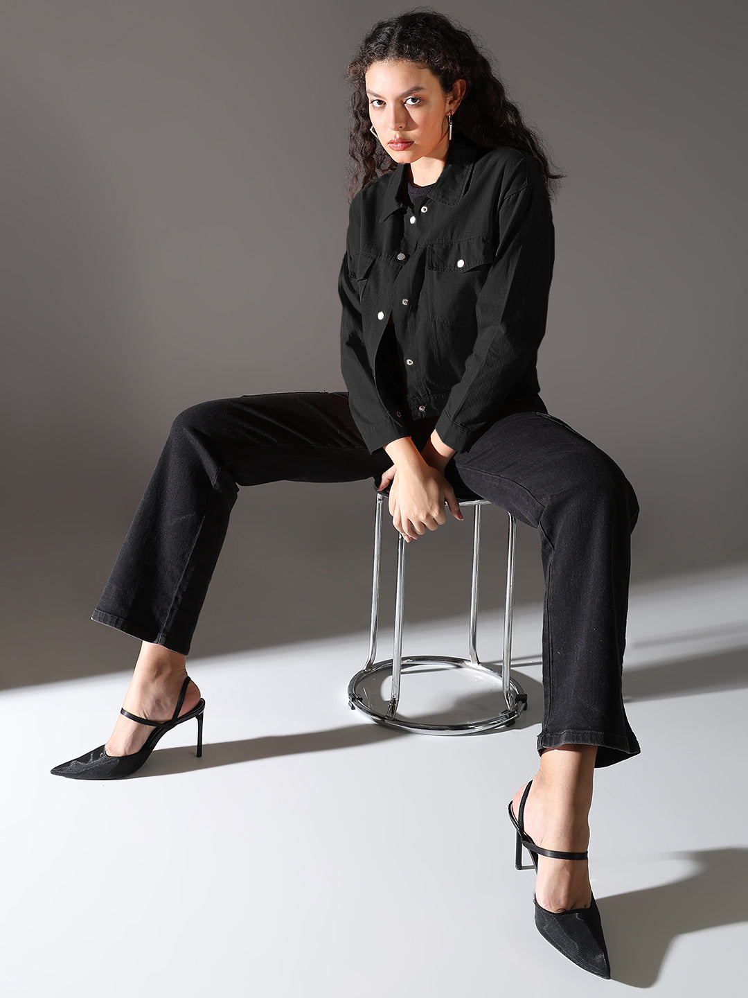 Göğüs Cepli Denim Ceket