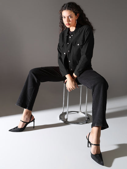 Göğüs Cepli Denim Ceket