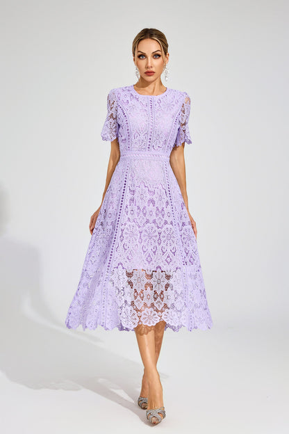 Camille Mor Dantel Midi Elbise