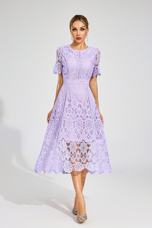 Camille Mor Dantel Midi Elbise