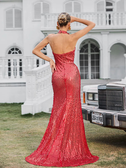 Crystal Muse Korse Tüy Maxi Elbise