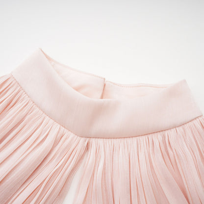 Bernice Pembe Parlak Pelerinli Mini Elbise