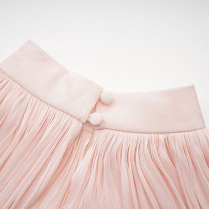 Bernice Pembe Parlak Pelerinli Mini Elbise