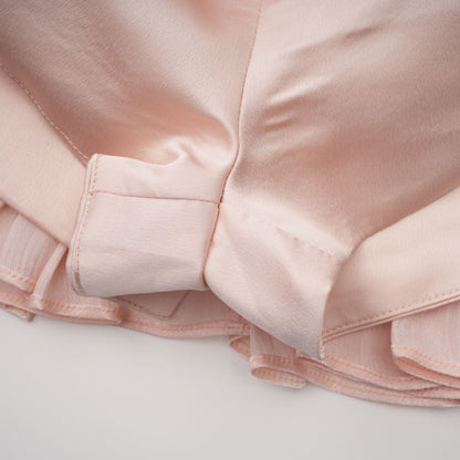 Bernice Pembe Parlak Pelerinli Mini Elbise