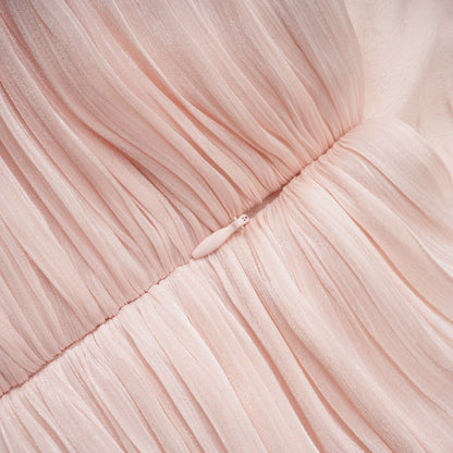 Bernice Pembe Parlak Pelerinli Mini Elbise