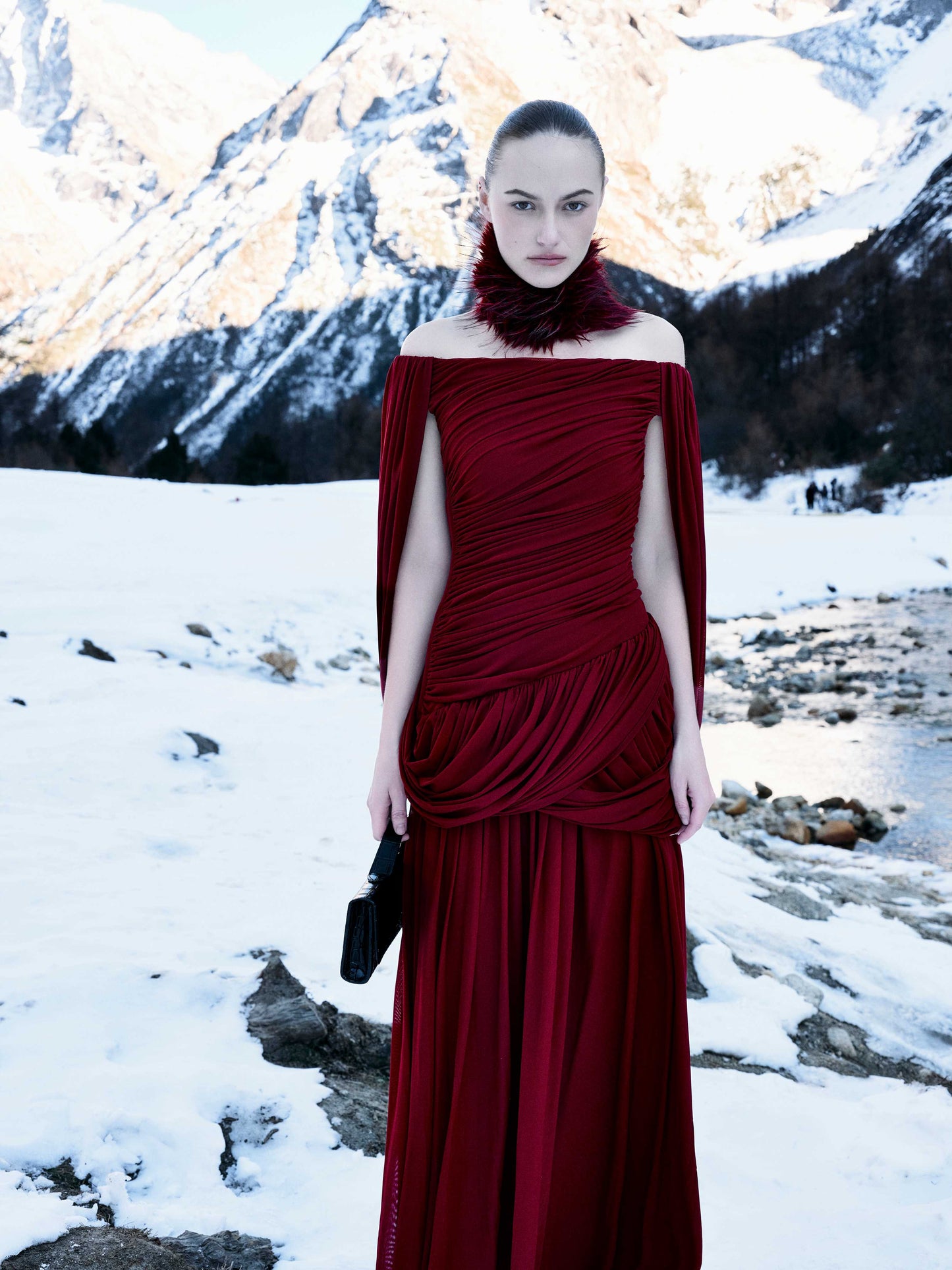 Avril Maxi Elbise-Bordo