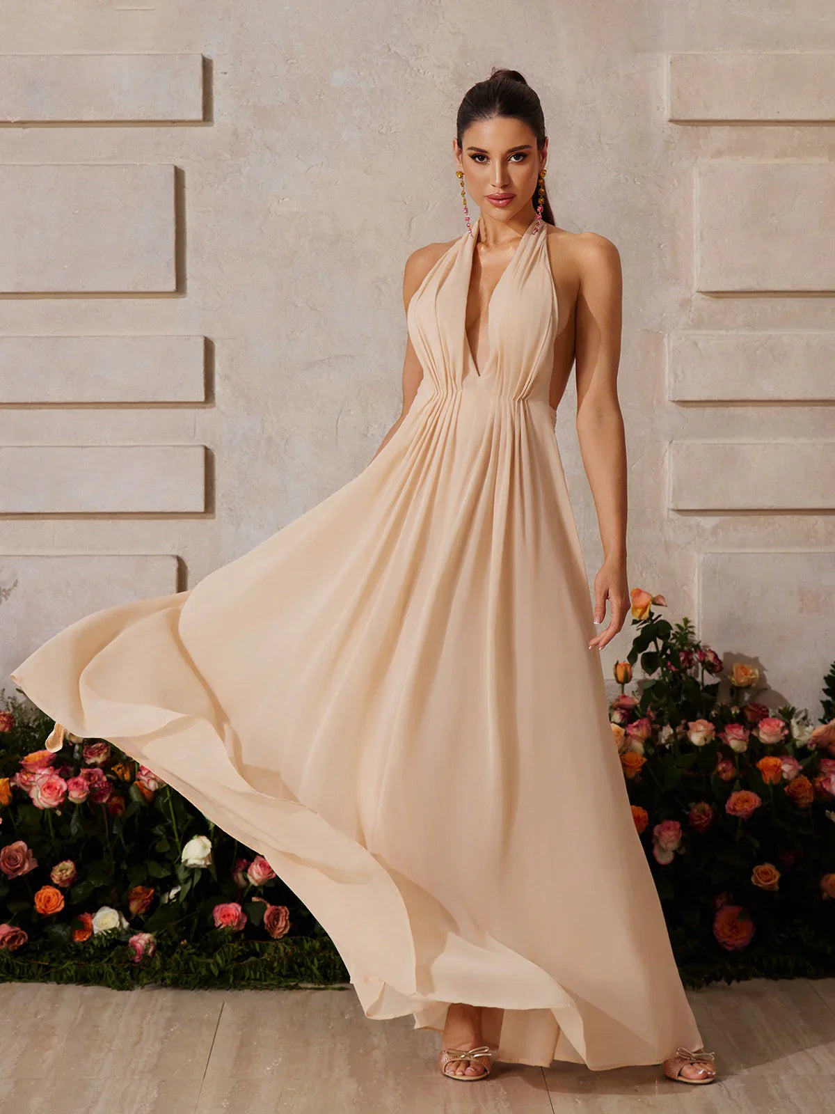 Soleil Halter Maxi Elbise