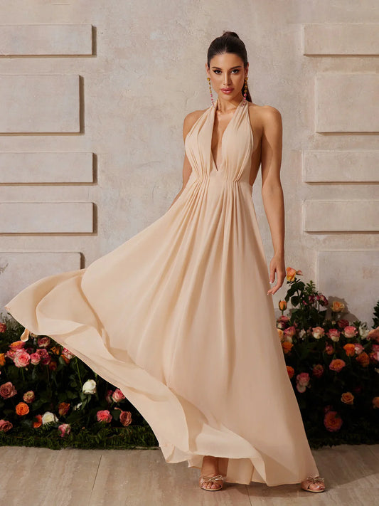 Soleil Halter Maxi Elbise