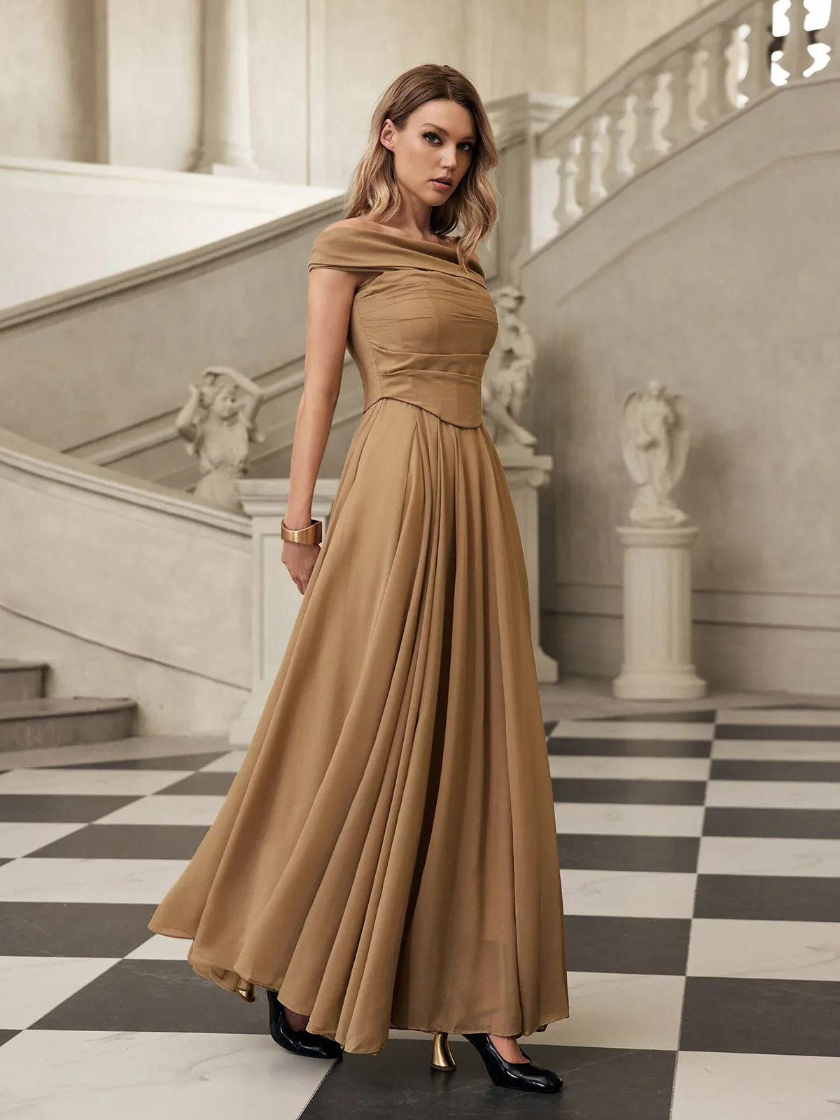 Laurette Drapeli Maxi Elbise