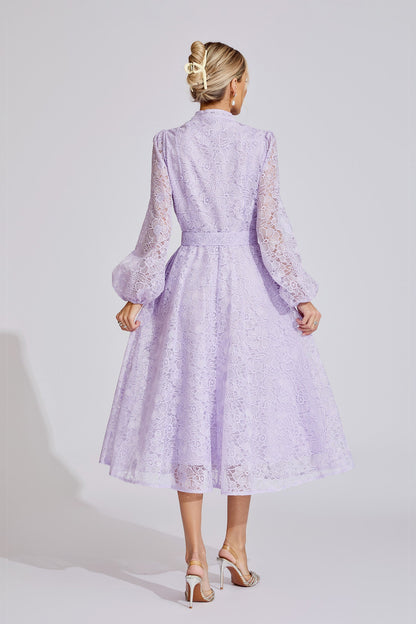 Sukienka midi z haftowanej koronki Liliane 