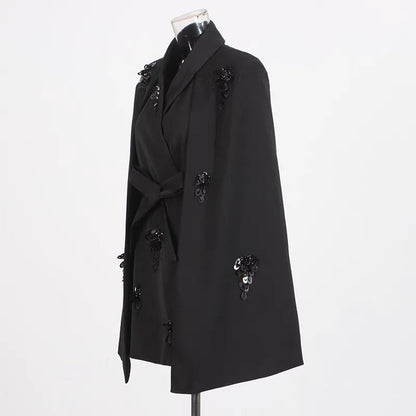 Stella Süslemeli Pelerin Mini Elbise