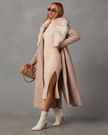 Sukienka Lidia z prążkowanej dzianiny midi