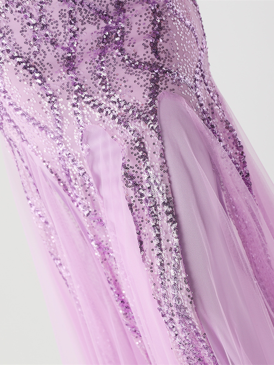 Indigo Payetli File Kolsuz Maxi Elbise