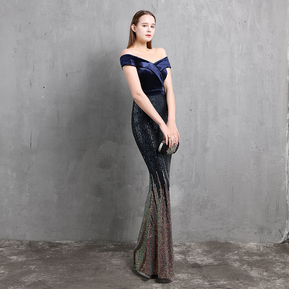 Michelle Kadife Abiye Maxi Elbise