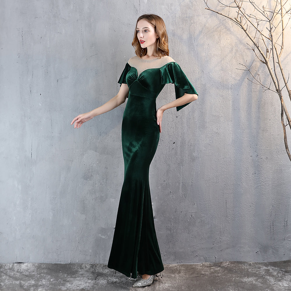 Irina Kadife Abiye Maxi Elbise