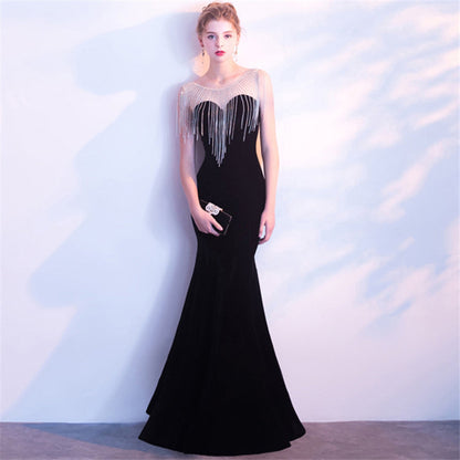 Stephanie Kadife Maxi Abiye Elbise