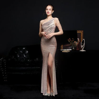 Tania Tek Omuzlu Maxi Elbise