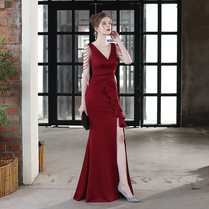 the Alexis ruffle gown