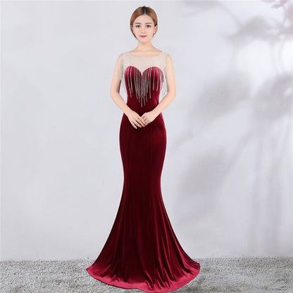 Stephanie Kadife Maxi Abiye Elbise