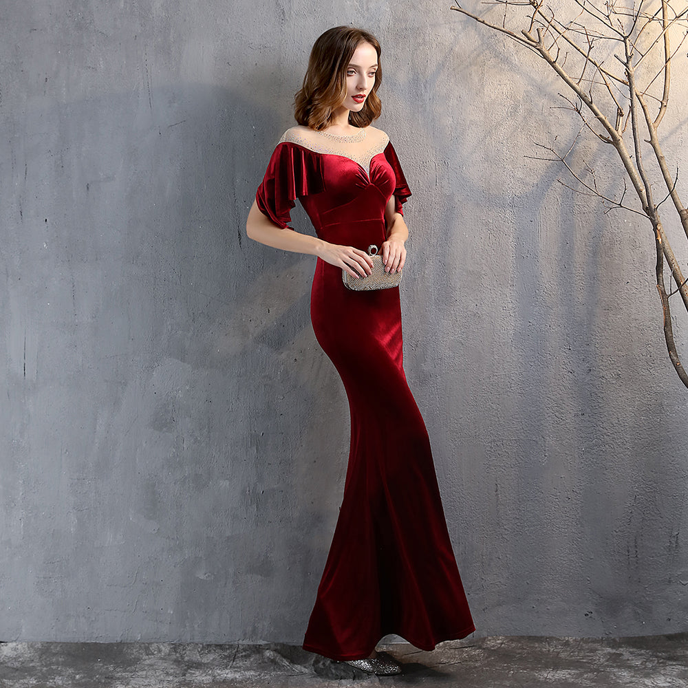 Irina Kadife Abiye Maxi Elbise