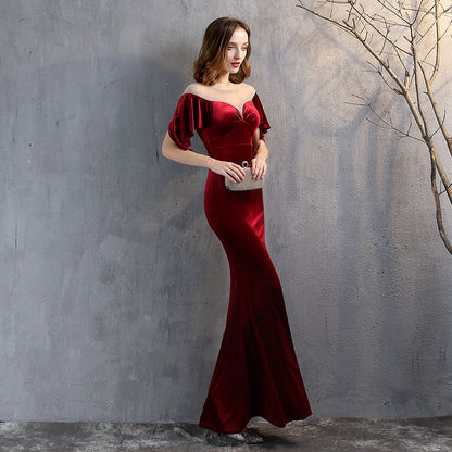 Irina Kadife Abiye Maxi Elbise