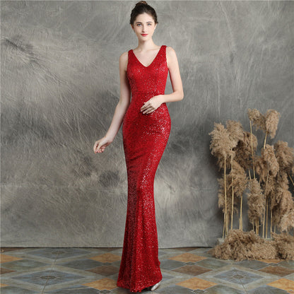 Chloe Payetli Maxi Abiye Elbise