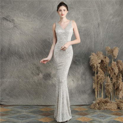 Chloe Payetli Maxi Abiye Elbise