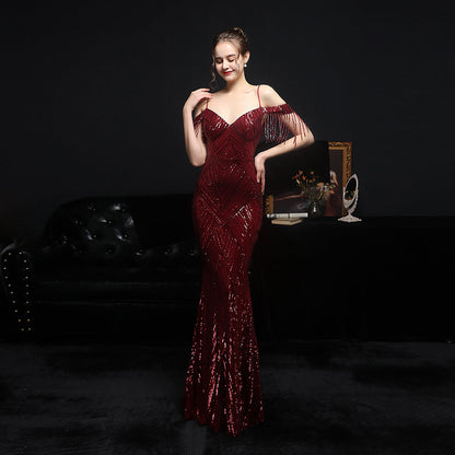 The Gwenyth tassel sleeve gown