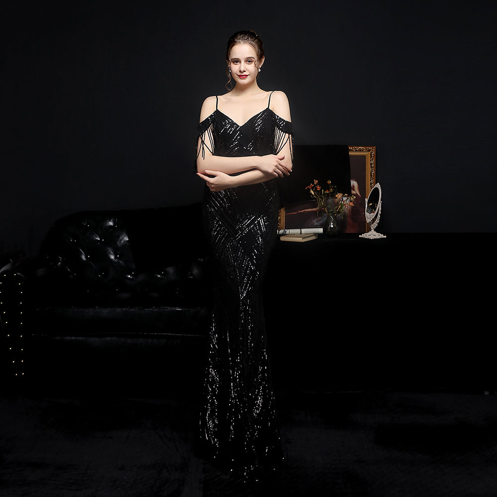 The Gwenyth tassel sleeve gown