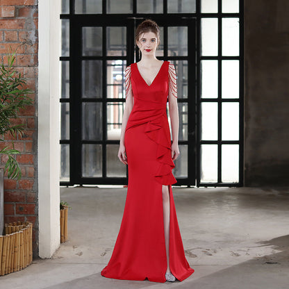 the Alexis ruffle gown