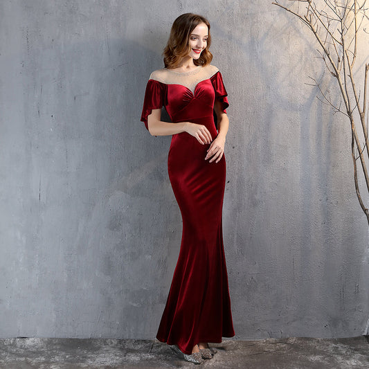 Irina Kadife Abiye Maxi Elbise