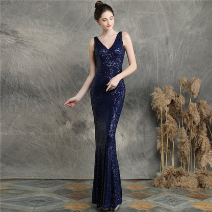 Chloe Payetli Maxi Abiye Elbise