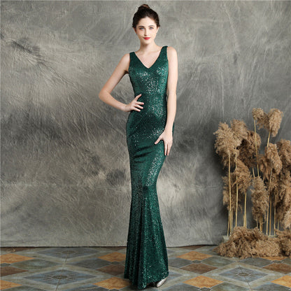 Chloe Payetli Maxi Abiye Elbise