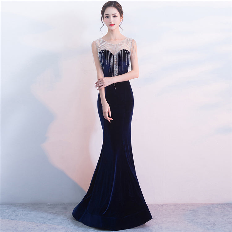 Stephanie Kadife Maxi Abiye Elbise
