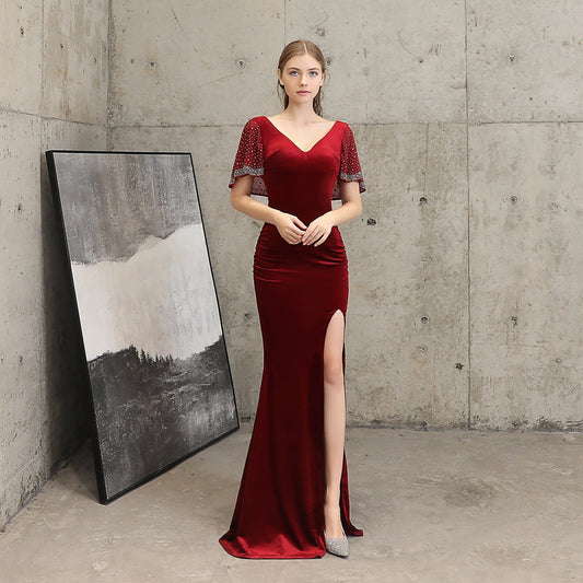 Macy Kadife Maxi Elbise